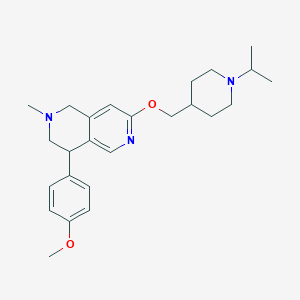 molecular formula C25H35N3O2 B10793930 7-((1-Isopropylpiperidin-4-yl)methoxy)-4-(4-methoxyphenyl)-2-methyl-1,2,3,4-tetrahydro-2,6-naphthyridine 