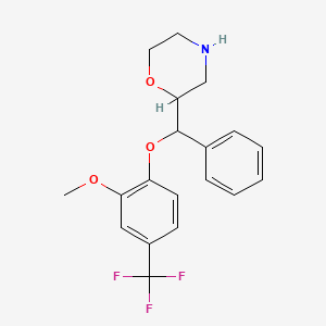 molecular formula C19H20F3NO3 B10793957 (S)-2-((S)-(2-methoxy-4-(trifluoromethyl)phenoxy)(phenyl)methyl)morpholine 