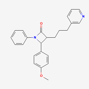 (3R,4S)-4-(4-methoxyphenyl)-1-phenyl-3-(3-(pyridin-3-yl)propyl)azetidin-2-one