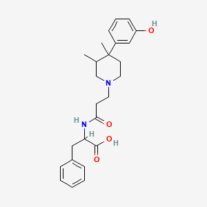 molecular formula C25H32N2O4 B10793981 (S)-2-(3-((3R,4R)-4-(3-hydroxyphenyl)-3,4-dimethylpiperidin-1-yl)propanamido)-3-phenylpropanoic acid 