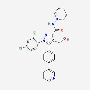 1-(2,4-dichlorophenyl)-4-(hydroxymethyl)-N-(piperidin-1-yl)-5-(4-(pyridin-3-yl)phenyl)-1H-pyrazole-3-carboxamide