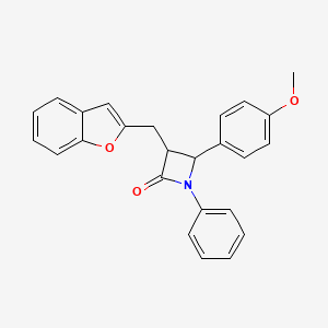 molecular formula C25H21NO3 B10793993 (3R,4S)-3-(benzofuran-2-ylmethyl)-4-(4-methoxyphenyl)-1-phenylazetidin-2-one 