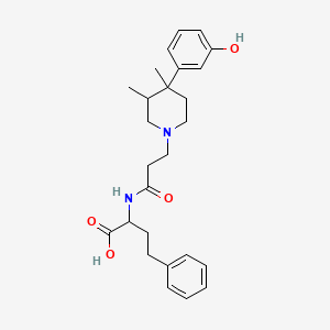 molecular formula C26H34N2O4 B10794001 (S)-2-(3-((3R,4R)-4-(3-hydroxyphenyl)-3,4-dimethylpiperidin-1-yl)propanamido)-4-phenylbutanoic acid 