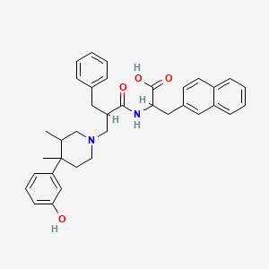 molecular formula C36H40N2O4 B10794031 (S)-2-((S)-2-(((3R,4R)-4-(3-hydroxyphenyl)-3,4-dimethylpiperidin-1-yl)methyl)-3-phenylpropanamido)-3-(naphthalen-2-yl)propanoic acid 