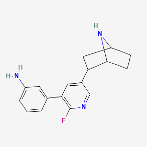 molecular formula C17H18FN3 B10794082 Rac-3-(5-(7-aza-bicyclo[2.2.1]heptan-2-yl)-2-fluoropyridin-3-yl)benzenamine hydrochloride 