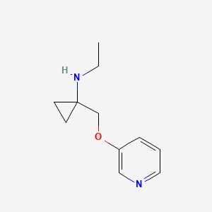 molecular formula C11H16N2O B10794149 N-ethyl-1-((pyridin-3-yloxy)methyl)cyclopropanamine 