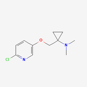 molecular formula C11H15ClN2O B10794161 1-(((6-Chloropyridin-3-yl)oxy)methyl)-N,N-dimethylcyclopropanamine 