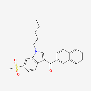 molecular formula C25H25NO3S B10794168 (6-(methylsulfonyl)-1-pentyl-1H-indol-3-yl)(naphthalen-2-yl)methanone 