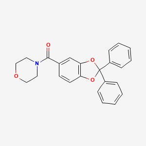 molecular formula C24H21NO4 B10794185 (2,2-Diphenylbenzo[d][1,3]dioxol-5-yl)(morpholino)methanone 