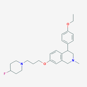 molecular formula C26H35FN2O2 B10794188 4-(4-Ethoxyphenyl)-7-(3-(4-fluoropiperidin-1-yl)propoxy)-2-methyl-1,2,3,4-tetrahydroisoquinoline 