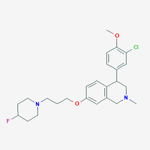 4-(3-Chloro-4-methoxyphenyl)-7-(3-(4-fluoropiperidin-1-yl)propoxy)-2-methyl-1,2,3,4-tetrahydroisoquinoline