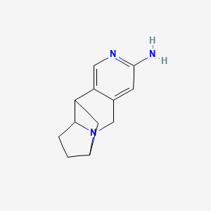 molecular formula C12H15N3 B10794232 5,7,8,9,9a,10-Hexahydro-7,10-methanopyrrolo[1,2-b][2,6]naphthyridin-3-amine 