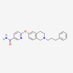 molecular formula C24H25N3O2 B10794233 6-(2-(3-Phenylpropyl)-1,2,3,4-tetrahydroisoquinolin-6-yloxy)nicotinamide 