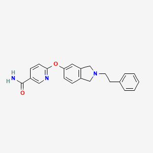 molecular formula C22H21N3O2 B10794244 6-(2-Phenethylisoindolin-5-yloxy)nicotinamide 