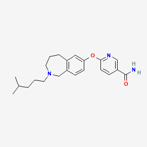 molecular formula C22H29N3O2 B10794271 6-(2-(4-methylpentyl)-2,3,4,5-tetrahydro-1H-benzo[c]azepin-7-yloxy)nicotinamide 