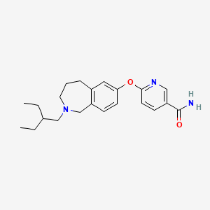 molecular formula C22H29N3O2 B10794272 6-(2-(2-ethylbutyl)-2,3,4,5-tetrahydro-1H-benzo[c]azepin-7-yloxy)nicotinamide 