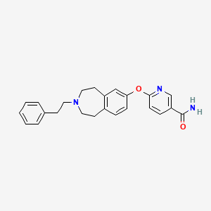 molecular formula C24H25N3O2 B10794278 6-(3-phenethyl-2,3,4,5-tetrahydro-1H-benzo[d]azepin-7-yloxy)nicotinamide 