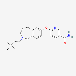 molecular formula C22H29N3O2 B10794300 6-(2-(3,3-dimethylbutyl)-2,3,4,5-tetrahydro-1H-benzo[c]azepin-7-yloxy)nicotinamide 