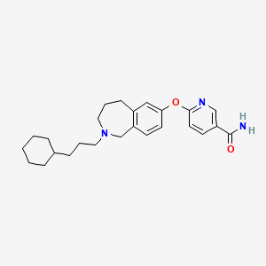 molecular formula C25H33N3O2 B10794330 6-(2-(3-cyclohexylpropyl)-2,3,4,5-tetrahydro-1H-benzo[c]azepin-7-yloxy)nicotinamide 