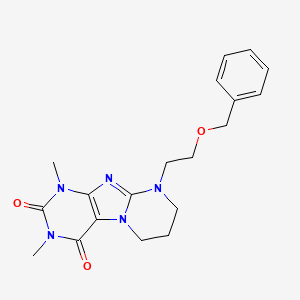 molecular formula C19H23N5O3 B10794338 1,3-dimethyl-9-(2-phenylmethoxyethyl)-7,8-dihydro-6H-purino[7,8-a]pyrimidine-2,4-dione 