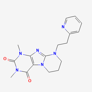 molecular formula C17H20N6O2 B10794363 1,3-dimethyl-9-(2-(pyridin-2-yl)ethyl)-6,7,8,9-tetrahydropyrimido[1,2-a]purine-2,4(1H,3H)-dione 