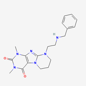 molecular formula C19H24N6O2 B10794370 9-[2-(benzylamino)ethyl]-1,3-dimethyl-7,8-dihydro-6H-purino[7,8-a]pyrimidine-2,4-dione 