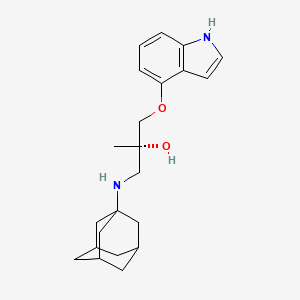 molecular formula C22H30N2O2 B10794399 (S)-1-(adamantan-1-ylamino)-3-(1H-indol-4-yloxy)-2-methyl-propan-2-ol 