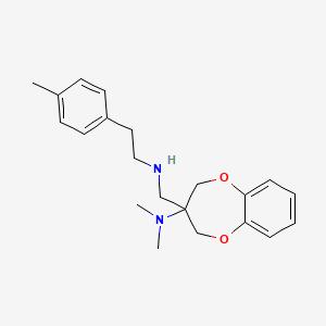 molecular formula C21H28N2O2 B10794536 dimethyl-{3-[(2-p-tolyl-ethylamino)-methyl]-3,4-dihydro-2H-benzo[b][1,4]dioxepin-3-yl}-amine 