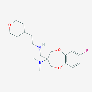 7-fluoro-N,N-dimethyl-3-((2-(tetrahydro-2H-pyran-4-yl)ethylamino)methyl)-3,4-dihydro-2H-benzo[b][1,4]dioxepin-3-amine