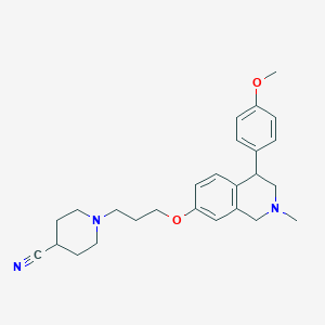 molecular formula C26H33N3O2 B10794559 1-(3-(4-(4-Methoxyphenyl)-2-methyl-1,2,3,4-tetrahydroisoquinolin-7-yloxy)propyl)piperidine-4-carbonitrile 