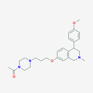 molecular formula C26H35N3O3 B10794579 1-(4-(3-(4-(4-Methoxyphenyl)-2-methyl-1,2,3,4-tetrahydroisoquinolin-7-yloxy)propyl)piperazin-1-yl)ethanone 