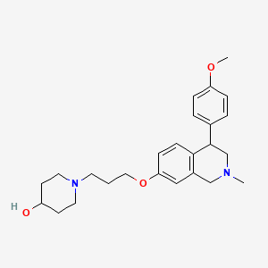 molecular formula C25H34N2O3 B10794586 1-(3-(4-(4-Methoxyphenyl)-2-methyl-1,2,3,4-tetrahydroisoquinolin-7-yloxy)propyl)piperidin-4-ol 