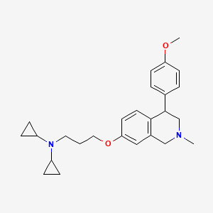 molecular formula C26H34N2O2 B10794594 N-cyclopropyl-N-(3-(4-(4-methoxyphenyl)-2-methyl-1,2,3,4-tetrahydroisoquinolin-7-yloxy)propyl)cyclopropanamine 