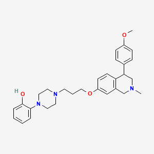 2-(4-(3-(4-(4-Methoxyphenyl)-2-methyl-1,2,3,4-tetrahydroisoquinolin-7-yloxy)propyl)piperazin-1-yl)phenol