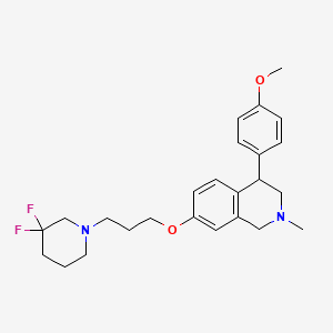 molecular formula C25H32F2N2O2 B10794613 7-(3-(3,3-Difluoropiperidin-1-yl)propoxy)-4-(4-methoxyphenyl)-2-methyl-1,2,3,4-tetrahydroisoquinoline 