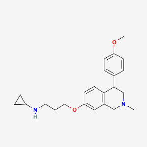 N-(3-(4-(4-methoxyphenyl)-2-methyl-1,2,3,4-tetrahydroisoquinolin-7-yloxy)propyl)cyclopropanamine