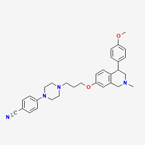 4-(4-(3-(4-(4-Methoxyphenyl)-2-methyl-1,2,3,4-tetrahydroisoquinolin-7-yloxy)propyl)piperazin-1-yl)benzonitrile