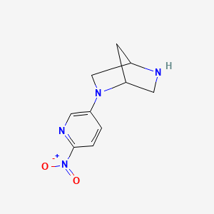 molecular formula C10H12N4O2 B10794661 (1S,4S)-2-(6-nitro-3-pyridinyl)-2,5-diazabicyclo[2.2.1]-heptane 