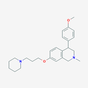 molecular formula C25H34N2O2 B10794665 4-(4-Methoxyphenyl)-2-methyl-7-(3-(piperidin-1-yl)propoxy)-1,2,3,4-tetrahydroisoquinoline 