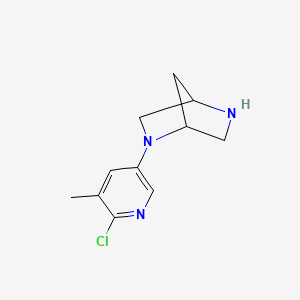 molecular formula C11H14ClN3 B10794688 2-(6-Chloro-5-methylpyridin-3-yl)-2,5-diazabicyclo[2.2.1]heptane 