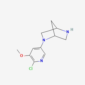 molecular formula C11H14ClN3O B10794690 2-(6-Chloro-5-methoxypyridin-3-yl)-2,5-diazabicyclo[2.2.1]heptane 