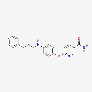 molecular formula C21H21N3O2 B10794762 6-(4-(3-Phenylpropylamino)phenoxy)nicotinamide 