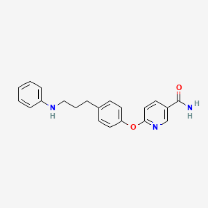 molecular formula C21H21N3O2 B10794780 6-(4-(3-(Phenylamino)propyl)phenoxy)nicotinamide 