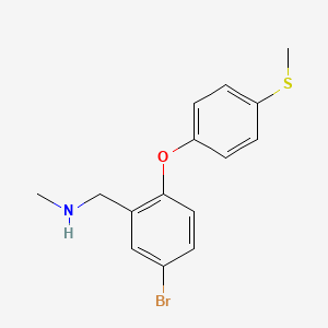 molecular formula C15H16BrNOS B10794781 (5-bromo-2-(4-(methylthio)phenoxy)phenyl)-N-methylmethanamine 