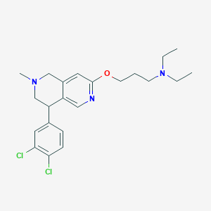 molecular formula C22H29Cl2N3O B10794807 3-(8-(3,4-dichlorophenyl)-6-methyl-5,6,7,8-tetrahydro-2,6-naphthyridin-3-yloxy)-N,N-diethylpropan-1-amine 