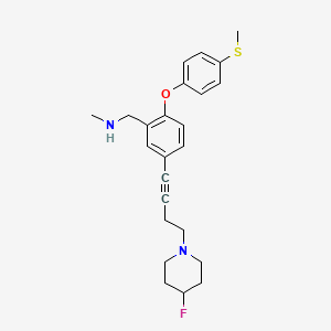 (5-(4-(4-fluoropiperidin-1-yl)but-1-ynyl)-2-(4-(methylthio)phenoxy)phenyl)-N-methylmethanamine