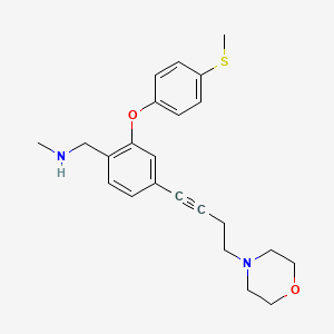 N-methyl(2-(4-(methylthio)phenoxy)-4-(4-morpholinobut-1-ynyl)phenyl)methanamine