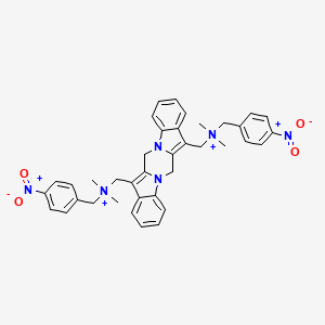 {[20-({Dimethyl[(4-nitrophenyl)methyl]azaniumyl}methyl)-3,13-diazapentacyclo[11.7.0.0^{3,11}.0^{4,9}.0^{14,19}]icosa-1(20),4,6,8,10,14(19),15,17-octaen-10-yl]methyl}dimethyl[(4-nitrophenyl)methyl]azanium dibromide