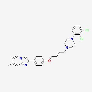 molecular formula C28H30Cl2N4O B10794901 (4-[3-[4-(2,3-Dichlorophenyl)piperazin-1-yl]butoxy]phenyl)-7-methylimidazo[1,2-a]pyridine 