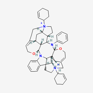 (1S,9R,18R,19S,21R,22R,23R,25R,32S,34R,35R,36S)-15,31-di(cyclohex-2-en-1-yl)-24-phenyl-10,26-dioxa-8,24-diaza-15,31-diazoniaundecacyclo[29.5.2.01,32.02,7.08,36.09,22.013,21.015,19.018,23.025,35.029,34]octatriaconta-2,4,6,12,28-pentaene